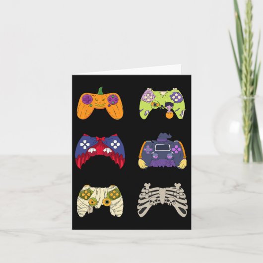 Halloween Shirt Skeleton Zombie Gaming Controller Karte (Vorderseite)
