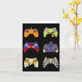 Halloween Shirt Skeleton Zombie Gaming Controller Karte (Gelbe Blume)