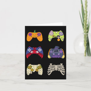 Halloween Shirt Skeleton Zombie Gaming Controller Karte