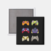 Halloween Shirt Skeleton Zombie Gaming Controller Magnet (Vorderseite/Rückseite)