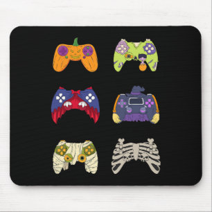 Halloween Shirt Skeleton Zombie Gaming Controller Mousepad