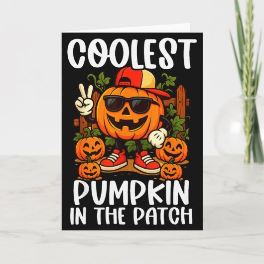 Halloween Shirts Boys And Kids Coolest Pumpkin In Karte (Vorderseite)