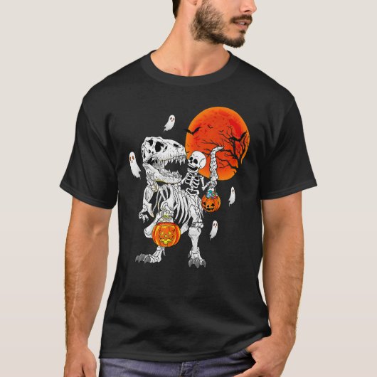 Halloween Shirts For Boys Kids Men Skeleton Riding (Vorderseite)