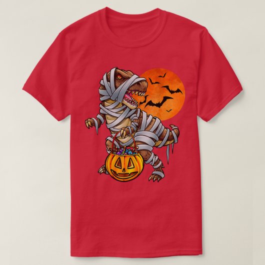 Halloween Shirts For BoysDinosaur T Rex Mummy Pump (Design vorne)