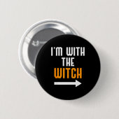 Halloween Shirts For Men I'm With The Witch Funny  Button (Vorne & Hinten)