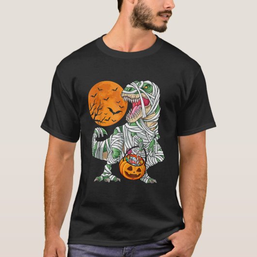 Halloween Shirts für Boys Men Dinosaur T rex Mummy (Vorderseite)