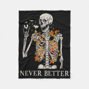 Halloween-Shirts für Frauen nie besseres Skelett F Fleecedecke