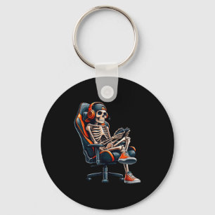 Halloween-Shirts Skelett-Gamer-Videospiel-Jungen Schlüsselanhänger