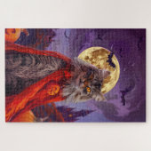 Halloween Siberian Cat Vampire Pumpkins Beängstige Puzzle (Horizontal)
