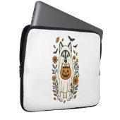 Halloween Siberian Husky Blumen Laptopschutzhülle (Vorne Rechts)