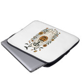 Halloween Siberian Husky Blumen Laptopschutzhülle (Vorne Knopf)