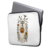 Halloween Siberian Husky Blumen Laptopschutzhülle (Vorderseite Links)