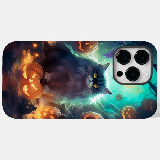 Halloween Sibirienkatze mit Kürbiskugeln Beängstig Case-Mate iPhone Hülle (Rückseite (Horizontal))