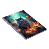 Halloween Sibirienkatze mit Kürbiskugeln Beängstig Notizblock (Rechte Seite)