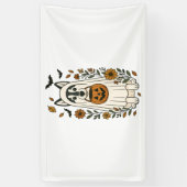 Halloween Sibirische Husky-Blume Banner (Vertikal)