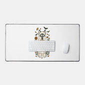 Halloween Sibirische Husky-Blume Schreibtischunterlage (Tastatur & Maus)