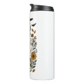 Halloween Sibirische Husky-Blume Thermosbecher (Nach rechts gedreht)