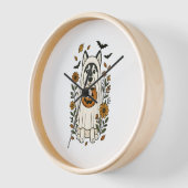 Halloween Sibirische Husky-Blume Uhr (Winkel)