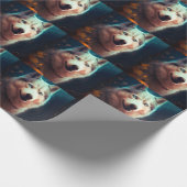 Halloween Sibirischer Husky mit Pumpkins Beängstig Geschenkpapier (Ecke)