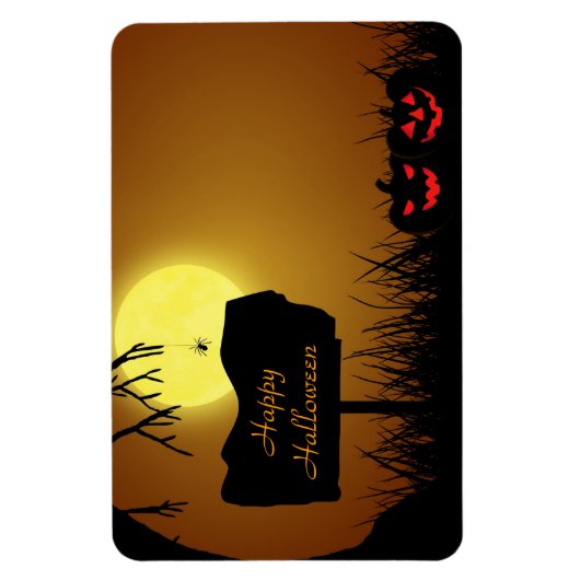 Halloween Sign mit Pumpkins - Flexible Magnet (Vertikal)