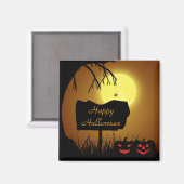 Halloween Sign mit Pumpkins - Magnet (Vorderseite/Rückseite)