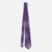 Halloween Silhouette Black Bats Muster Lila BG Krawatte (Rückseite)