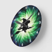 Halloween-Silhouette; Cool Runde Wanduhr (Winkel)