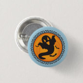 Halloween-Silhouette-Geist-Abzeichen Button (Vorne & Hinten)