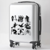 Halloween Silhouette Hexen Coffins Zombies Crow Aufkleber (Koffer)