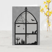 Halloween-Silhouette Karte (Gelbe Blume)