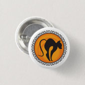 Halloween-Silhouette-Katzen-Abzeichen Button (Vorne & Hinten)
