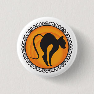 Halloween-Silhouette-Katzen-Abzeichen Button