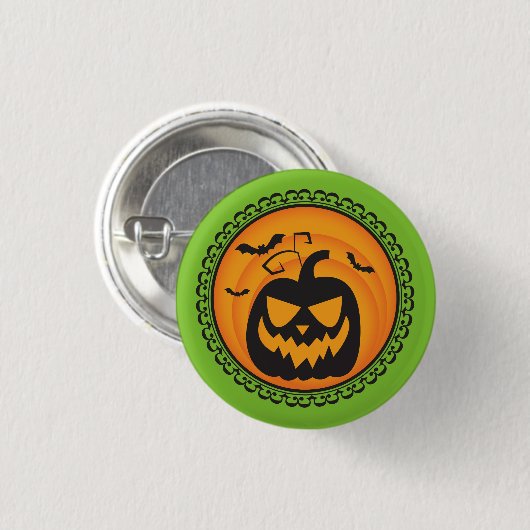 Halloween-Silhouette-Kürbis-Abzeichen Button (Vorne & Hinten)