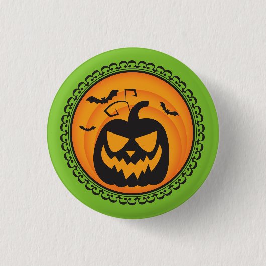 Halloween-Silhouette-Kürbis-Abzeichen Button (Vorderseite)