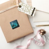 Halloween Silhouette Quadratischer Aufkleber