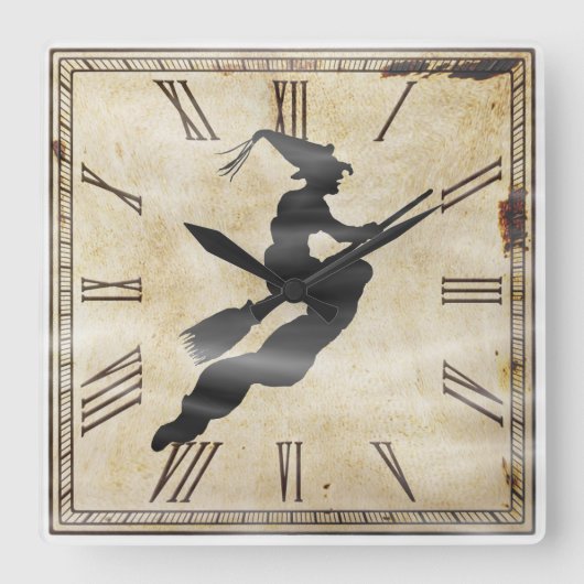 Halloween-Silhouette | Vintage Uhr (Vorderseite)