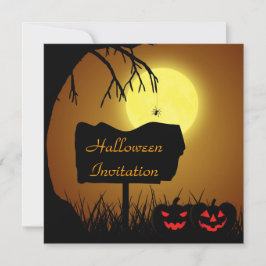 Halloween Silhouette Zeichen - Party Einladung