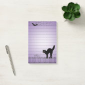 Halloween Silhouetten Black Cat Lila BG Post-it Klebezettel (Büro)