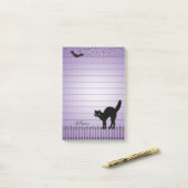 Halloween Silhouetten Black Cat Lila BG Post-it Klebezettel (Auf Schreibtisch)