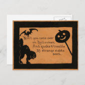 Halloween-Silhouetten Feiertagspostkarte (Vorne/Hinten)