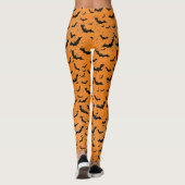 Halloween-Silhouetten, Orange und Schwarz Leggings (Rückseite)