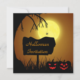 Halloween-Silhouetten-Schild - Party-Einladung Einladung