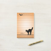 Halloween Silhouetten Schwarze Katze, Fledermäuse Post-it Klebezettel (Auf Schreibtisch)