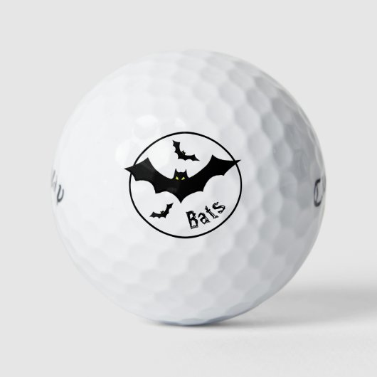 Halloween Simple Flying Bats Silhouetten Black Golfball (Vorderseite)