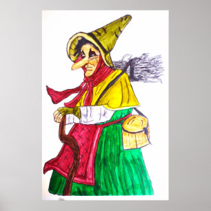 HALLOWEEN SINISTER OLD CRONE POSTER