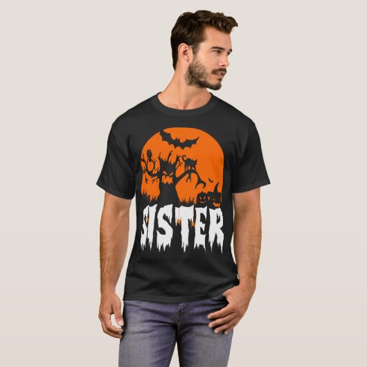 Halloween Sister Beängstigend 31. Oktober Geschenk T-Shirt (Vorne ganz)