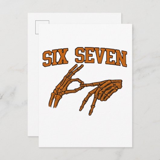 Halloween Six Sieben Meme Gebärdensprache 67 Mason Ankündigungspostkarte (Vorne/Hinten)