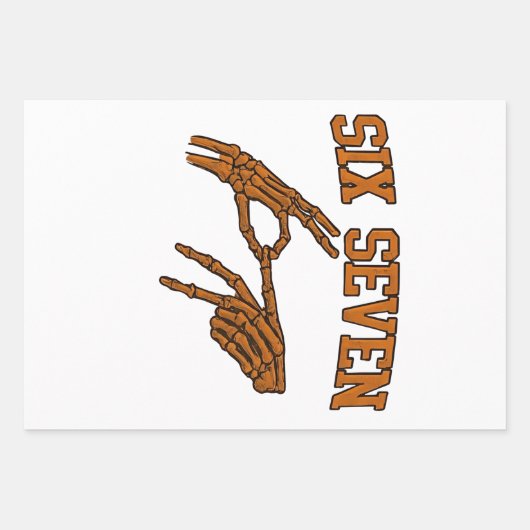 Halloween Six Sieben Meme Gebärdensprache 67 Mason Geschenkpapier Set (Vorderseite)