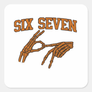 Halloween Six Sieben Meme Gebärdensprache 67 Mason Quadratischer Aufkleber