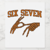 Halloween Six Sieben Meme Gebärdensprache 67 Mason Weinetikett (Einzelnes Label)